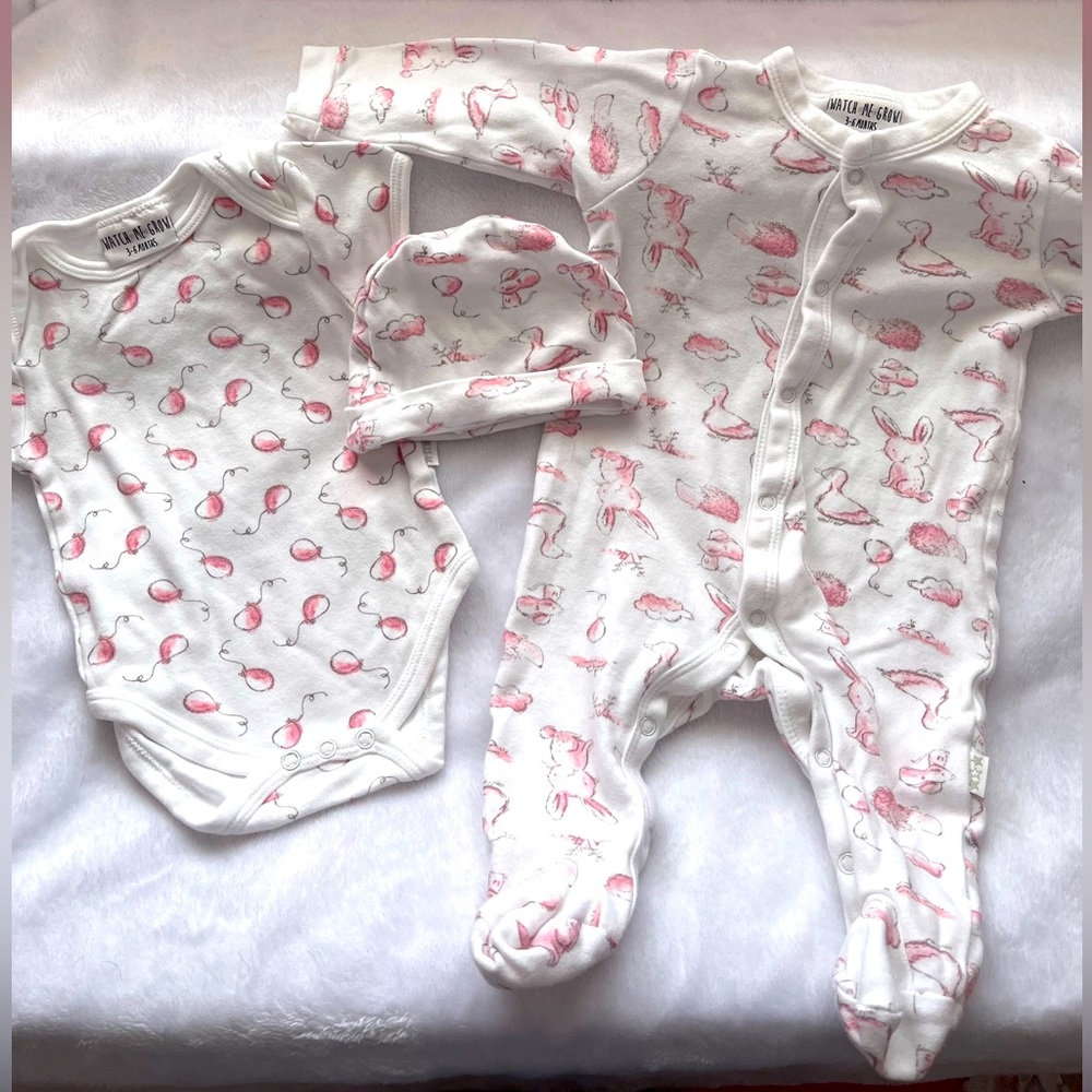 Pink and White matching set